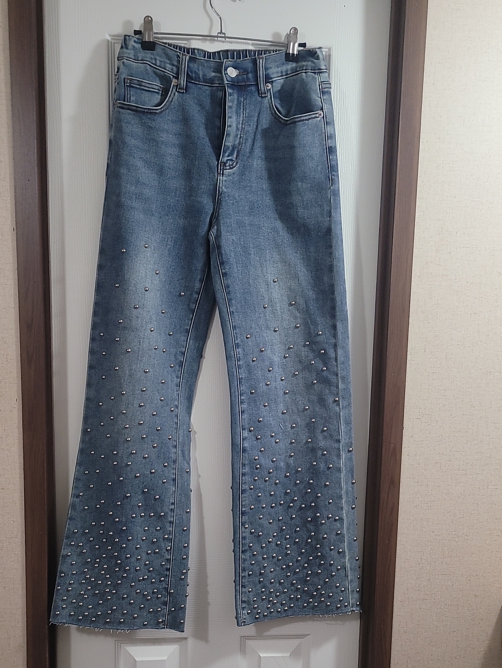 OH Jeans Studded Wide-Leg Women’s Jeans - Light Blue